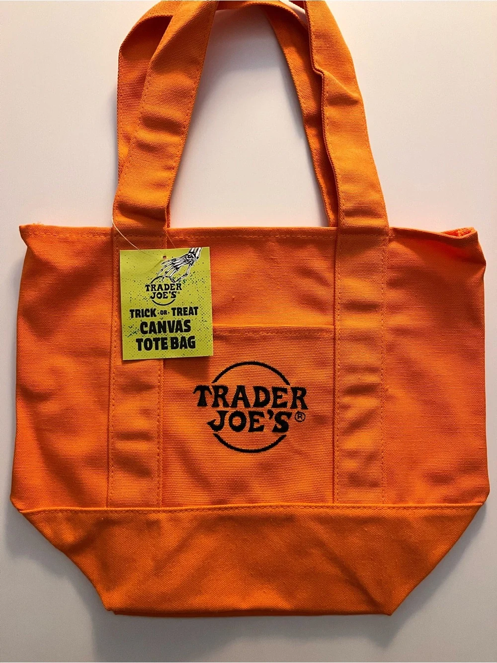 Trader Joe's Orange Canvas Tote Bag - Bright Pumpkin Tote